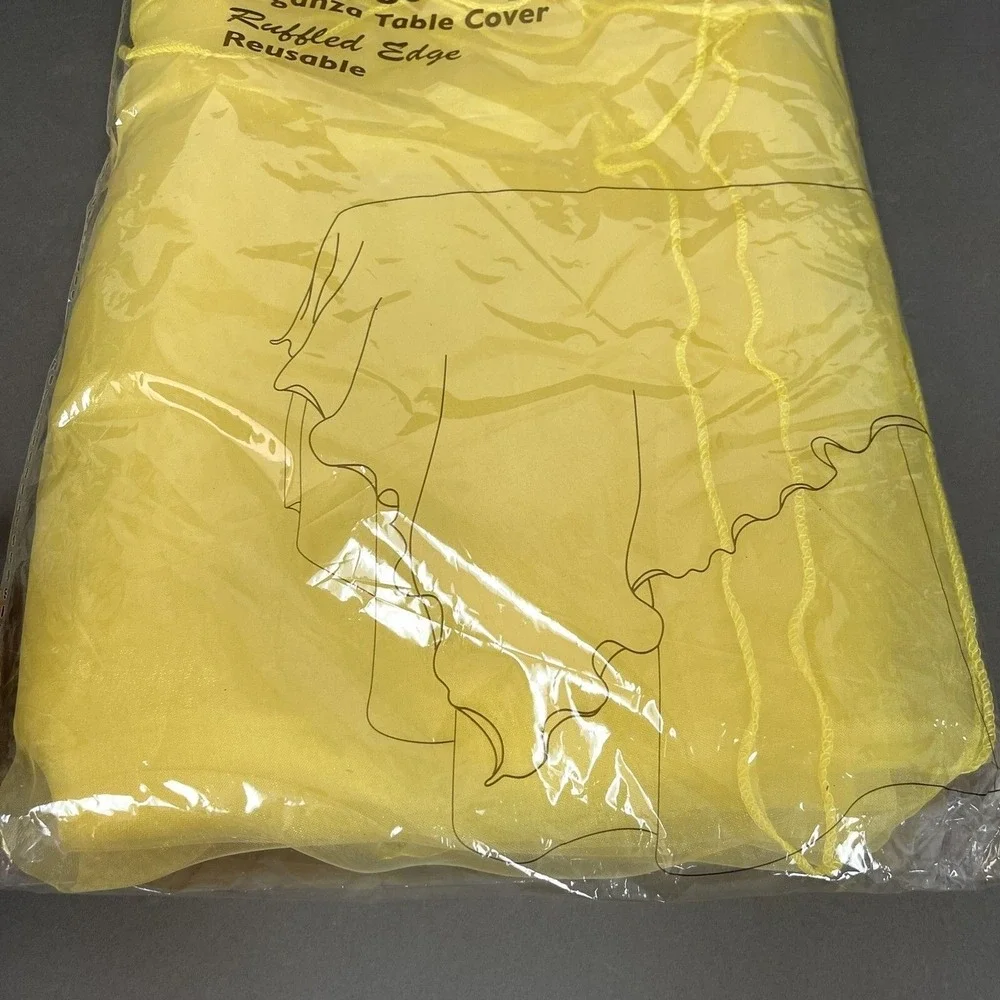 Natural‎ Star Inc. NST Organza Table cover Ruffled Edge Yellow 80